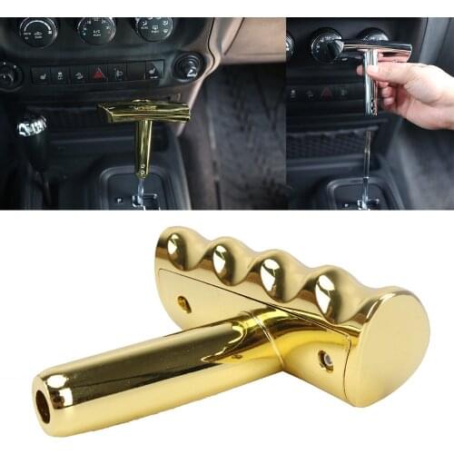 Chuang Qian T-Handle Gear Shifter Knob Fits for Jeep Dodge Charger Challenger Compass and Jeep Wrangler JK 2012-2017 Gold