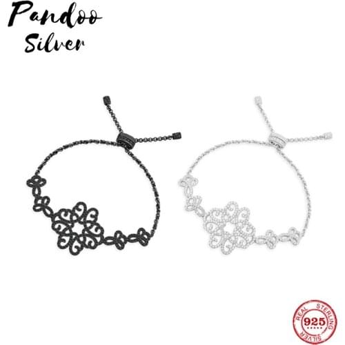 S925 Sterling Silver Jewelry 1:1 Copy, Arabesque Adjustable Bracelets For Women Jewelry Valentines Day Gift Bracelet Mens Trend