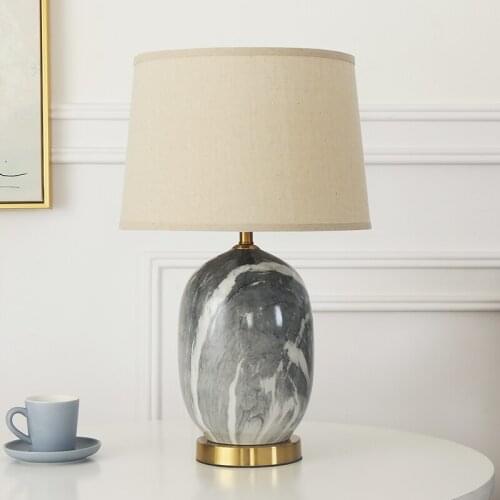 Modern Minimalist Creative American Ceramic Art Personality Model Room Bedroom Warm Table Lamp Household Bedside Lamp