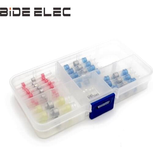 SST-P50 50Pcs Waterproof Solder Seal Heat Shrink Wire Connector DIY Set Sopoby Solder Weather Proof Butt Connectors BIDE ELEC