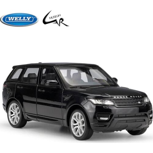 Welly 1:24 Land Rover Range Rover Sport Black/white/orange Metal Diecast Rally Scale Car Model Kit Display Collections Gift Toy