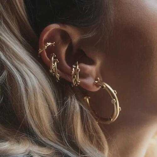 2020 Summer New Colorful Dripping Dots Small Ear Cuff Clip On Earring For Women Ladies Basic Gold Hoop Earrings For Party