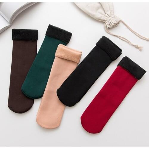 Female Warmer Socks Winter Women Thicken Thermal Wool Cashmere Snow Socks Seamless Velvet Boots Floor Sleeping Socks for Women