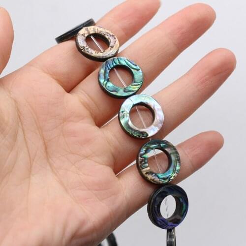 1 Pcs Natural Abalone Shell Round Ring Beaded Handmade Crafts DIY Retro Party Necklace Bracelet Earring Jewelry Gift Bead Making