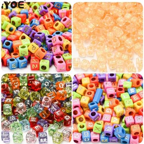 100/200/300/500pcs Square Acrylic Letter Beads Alphabet Loose Spacer Beads For Jewelry Making DIY Handmade Bracelet Necklace