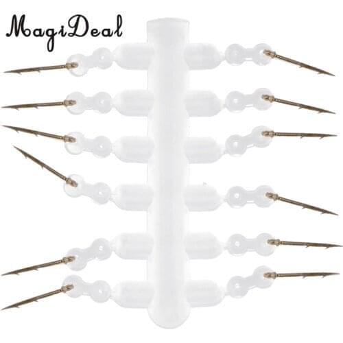 12PCS Stainless Steel Bait Spike Carp Fishing Hook Bait Boilies Pin with Clear Rubber Corn Ronnie Hair Rig Carp Fishing Tackles