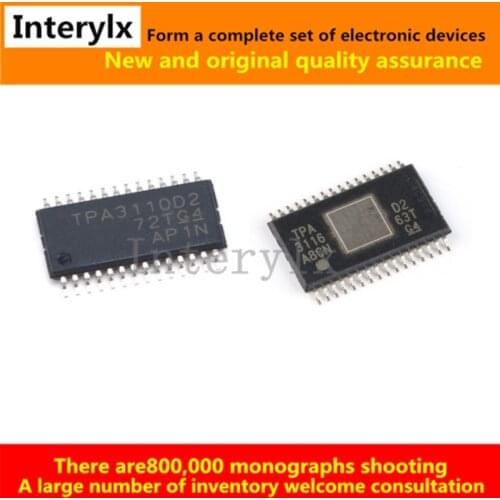 2Pcs New TPA3116D2DADR TPA3116 HTSSOP-32 TPA3110D2PWPR TPA3110 TSSOP-28 D Class 2 Channel Stereo Audio Amplifier