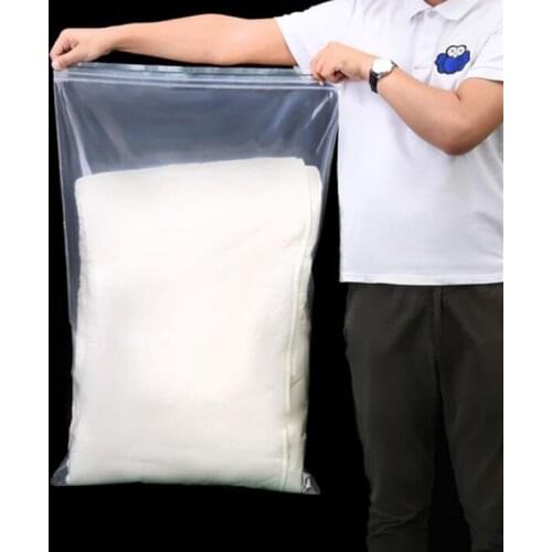 20pcs/lot Large ziplock bag double chain thickened food moisture-proof transparent Self sealing clothes oversized plastic bag