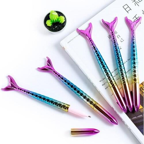36 pcs/lot Gradient Mermaid gel pen Colorful 0.5 mm black Signature Pens For Girls Gift School Office writing Supplies