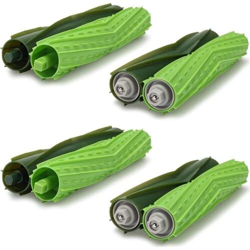 4 Sets Multi-Surface Rubber Brush Rollers,Replacement Parts Compatible for IRobot Roomba I&E Series Replenishment Kit