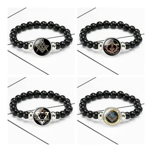48pcs/lot Handmade Freemason Beads Bracelets 10 patterns Masonic Handchain Free Mason Wholesale Mixorder