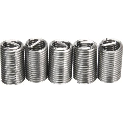 5pcs M8X1.25X 2D Wire Thread Insert Helicoil Stainless Steel Easy Install Repair Tool Wire Threaded Inserts