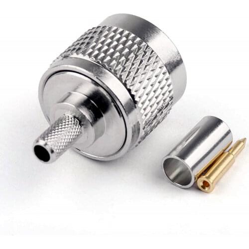 50PCS N Male Plug Crimp RG58 RG142 RG223 LMR195 SYV50-3 Cable RF Connector 0-4G