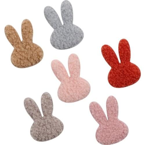 120 PCS/LOT, Plush Bunny Appliques For DIY Headband Hair Accessories Easter Hair Bows Clothing Garment Accessories