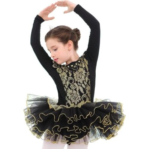 Ballet Dancewear Kids Classical Long Sleeve Ballet Tutu Dress Adults Performance Costume Dance Leotard Child Ballet Dress B-6383