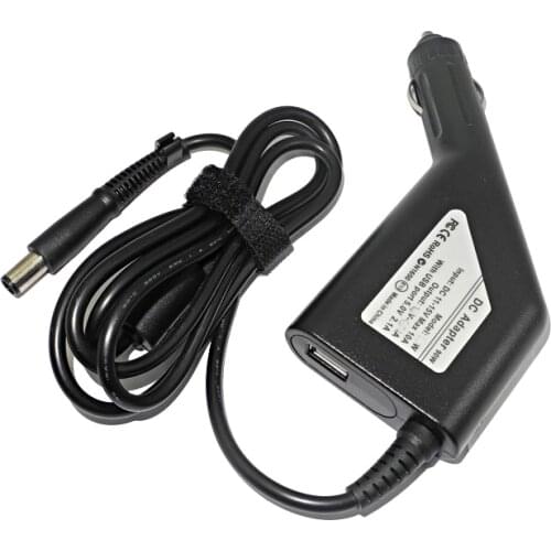 Laptop DC Power Car Adapter Charger 18.5V 3.5A 65W USB Port for HP EliteBook 2560p 2530p 2730p 6930p 8730w 8530p 8530w