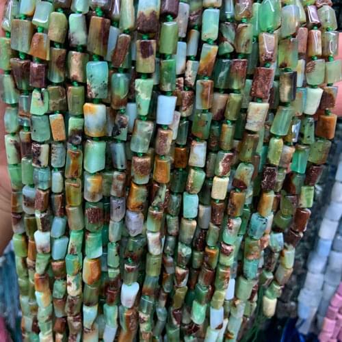 5x9mm Natural Green Opal Stone Beads 38cm Tube Column Spacer DIY Loose Beads For Jewelry Making Beads Accessories Necklace Gift