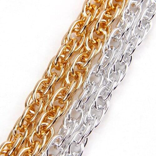Double Open Link Twisted Aluminum Chains Bulk Fit Bracelets Findings Bracelet Chain For DIY Jewelry Making