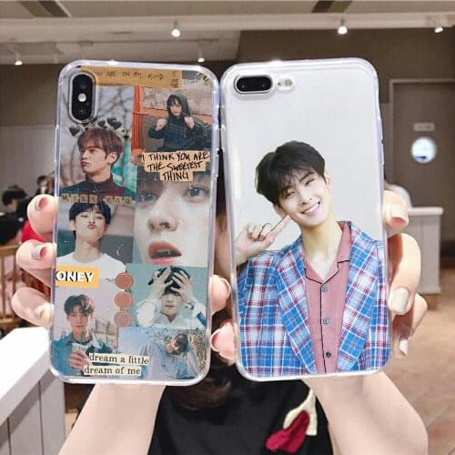 Cha EunWoo Eun Wcartooo Phone Case For Samsung Galaxy Note 4 8 9 10 20 S8 S9 S10 S10E S20 Plus UITRA Ultra transparent pretty