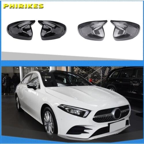 Black Side Mirror Cover Caps for Mercedes Benz W177 A Class 2018 2019 2020 A220 A180 A250 A200 V177
