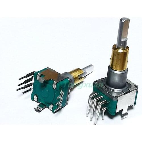 1pc EC11EBB24C03 Dual-Shaft Axis Encoder With Push Button Switch 30 Position 15 Pulse Handle 25mm 8Pins