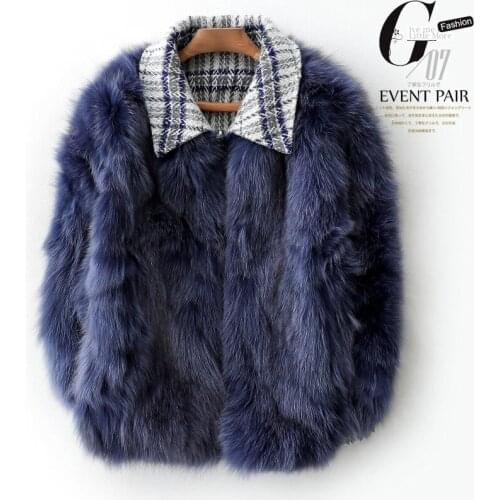 Double sided wool jacket fox fur female Korean winter coat for women tloor0990 yy1393