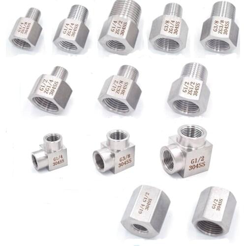 1/8" 1/4" 3/8" 1/2" BSP Female Male Thread 304 Stainless Steel High Pressure Resistant Pipe Fitting Connector Adapter