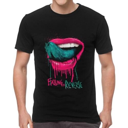 Pink Lipstick Falling In Reverse The Rest Gift For Fans T Shirt Men Short Sleeve Cotton T-shirts Sexy Girls Love Lips Tee Tshirt