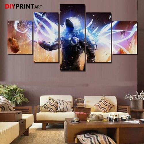 Game Poster Painting Diablo3 Armor Tyrael 5 Panel Canvas Wall Art Paintings Wall Picture for Living Room A1028