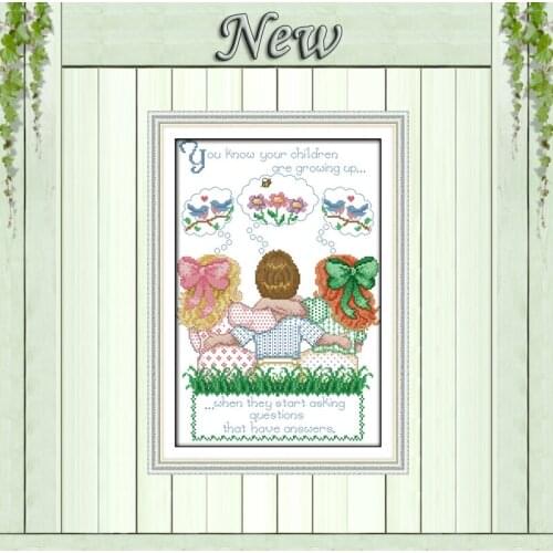 Three good friends decor painting diy counted print on canvas DMC 11CT 14CT Chinese Cross Stitch kits embroidery needlework Sets
