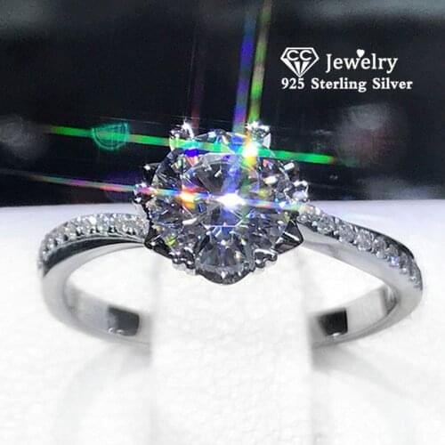 CC Rings For Women S925 Silver Cubic Zirconia Luxury Bridal Wedding Engagement Ring Charms Fine Jewelry Drop Shipping CC1651