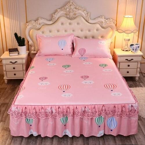 Summer Cool Mat Bed Skirt Princess Style Cute Bed Sheets Embroidered Sheets Fitted Bed Sheet Bedspreads Ice Mat Home Textiles