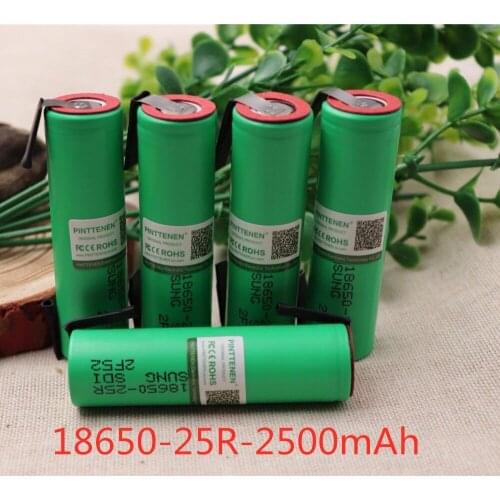 100%NEW 18650 Battery 2500mAh 3.7V INR18650 25R 20A Discharge High Current Welding Nickel Sheet lithium ion Rechargeable Battery