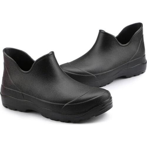 Mens large rain Comfortable work shoes EVA rubber chef shoes light kitchen hotel factory waterproof and antiskid water shoes