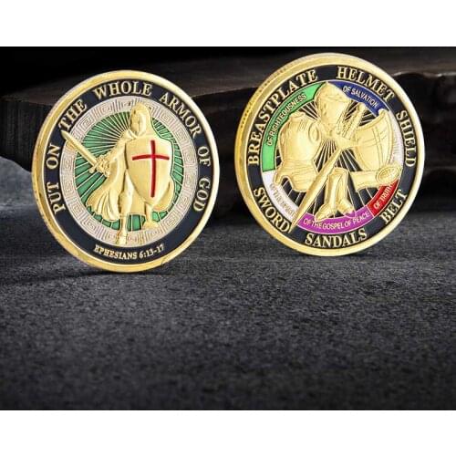 Put On the Whole Armor Of God Commemorative Challenge Coin Collection Gift Coins