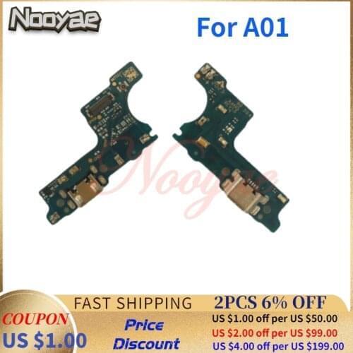 Novaphopat For Samsung A01 Micro USB Charger Charging Port Connector Flex Cable A015F Mic Microphone Tracking