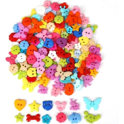 50-100Pcs Various sizes and shapes Resin Sewing Buttons Random Mixed Solid Color Scrapbooking DIY Crafts Accessories