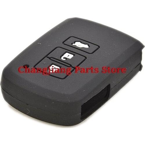 Silicone Remote Smart Key 3 Button Black Key Fob Protect Cover Case Silicone Case Cover For Toyota Camry Avalon RAV4