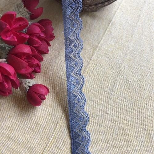 Blue elastic S2059 1.5cmlace ribbon wide lace embroidered cotton elasticity lace trim trimmings clothing underwear for sewing