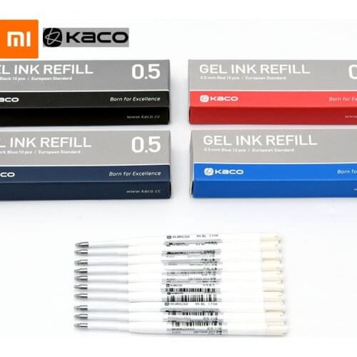 Xiaomi KACOGREEN Gel INK Refill 0.5MM European Standard Refill For Retractable Gel Pens Office Supplies 10pcs/Box