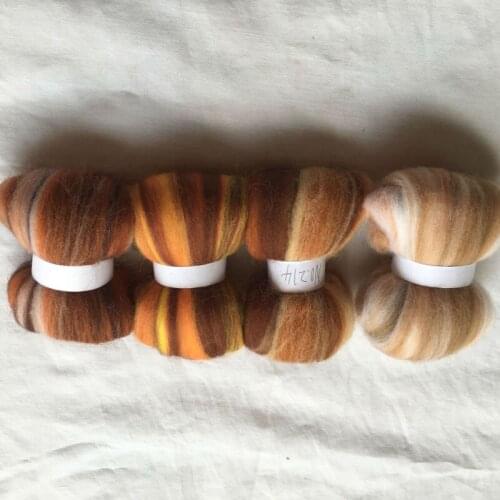 WFPFBEC 4 colors Australia 20um sheep 100% wool fiber needle felting wool for felt wool roving 10g/20g/50g/100g/color