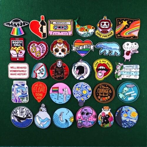 Anime Japan Patches Embroidered Patch For Clothing Iron On Patches On Clothes Custom Patch For Clothes Stripe Sticker Jacket DIY