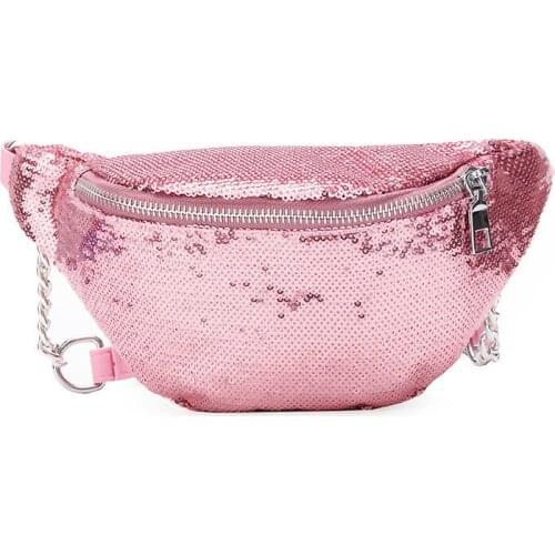 Women Sequin Fanny Pack Fashion Female Waist Bag 2018 New Chest Pouch Shoulder Bag Glitter Bum Belts Bags Waist Packs