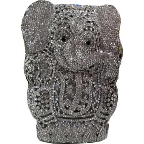 New Nigeria elegant ladies evening dress bag banquet rhinestone handbag ladies crystal metal clutch