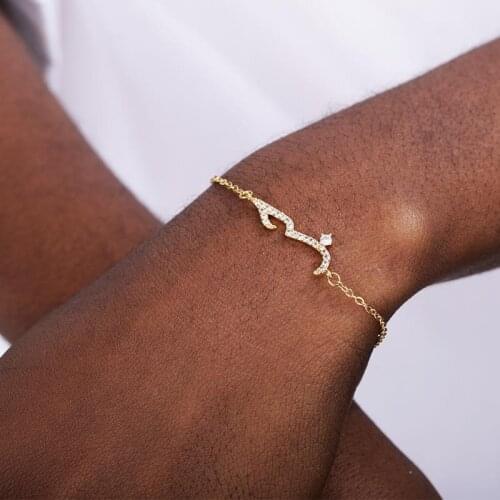 Fashion Stainless Steel Gold Bracelet For Women Arabic Islam Boho Jewelry love Hand Chain Statement Bracelet Christmas Gift