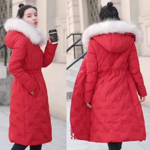 Womens 2020 Down Jacket Woman Hooded Long Winter Coat Women Real Fur Collar Womens Jackets Doudoune Femme KJ1052 s s