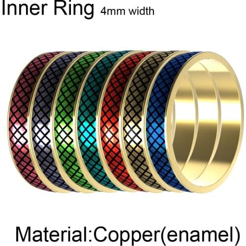 Legenstar Enamel Inner Rings Stackable Copper Femme Filled Ring 5 colors Vintage 4mm Width Interchangeable Band Boho Jewelry