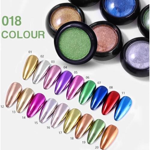 0.5g Nail Art Solid Powder Mirror Glitter Effect Metallic Color UV Gel Nail Polishing Chrome Flakes Pigment Dust Decorations