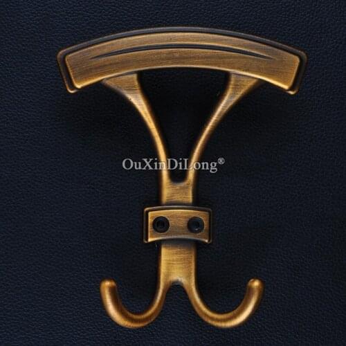 High Quality 2PCS European Antique Zinc Alloy Robe Hooks Coat Hook Key Bag Hook Clothes Robe Hangers Hooks with Screws