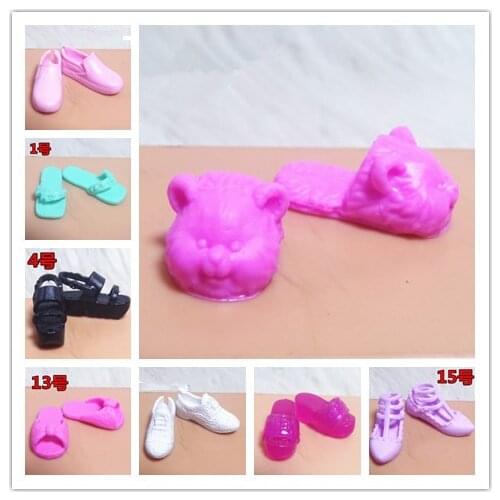 2019 Original High Quality 1 pair 1/6 Doll shoes Doll Flat Single shoes, flat feet, sneakers, slipper for Barbie Doll shoes 1/6